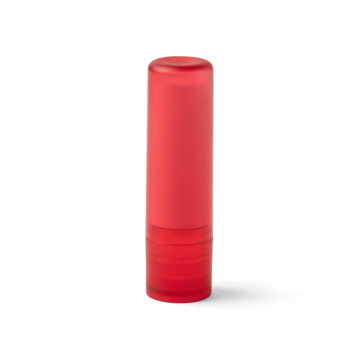 Twist Lip Balm - A red Twist Lip Balm container with a smooth, cylindrical design and a twist-up base.