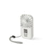 Mini Pocket Fan - A white mini pocket fan with a circular blade design and a detachable cord for easy carrying.