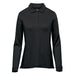 Women's Nevada L/S Micro Pique Polo - A women's long sleeve micro pique polo in black with a collar and buttons, featuring a logo.