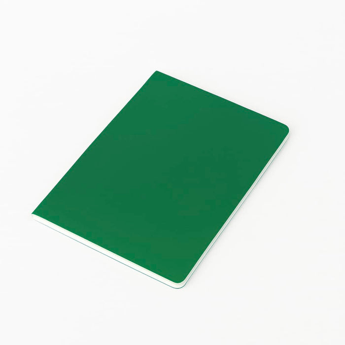 A5 Thin PU Cover Notebook - A5 thin notebook with a green PU cover and white edges, featuring a logo on the front.