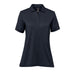 Women's Volante H2X-DRY Polo - A navy women's polo shirt with a collar, short sleeves, and a button placket, featuring a logo.
