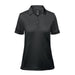 Women's Monterey Polo - A black women's polo shirt with a classic collar and short sleeves, featuring a logo on the chest.