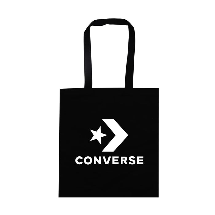 Colourful Calico Tote Bag - A black tote bag with a logo featuring a star and arrow, labelled "CONVERSE". It has shoulder-length straps.