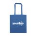 Colourful Calico Tote Bag - A blue tote bag with two handles and a logo printed on the front.