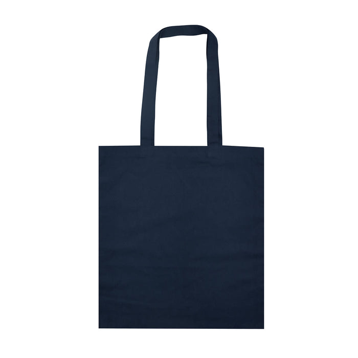 Colourful Calico Tote Bag - A navy blue tote bag with two long handles and no visible logos or designs.