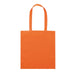 Colourful Calico Tote Bag - An orange tote bag with two handles and a blank surface, featuring a logo.