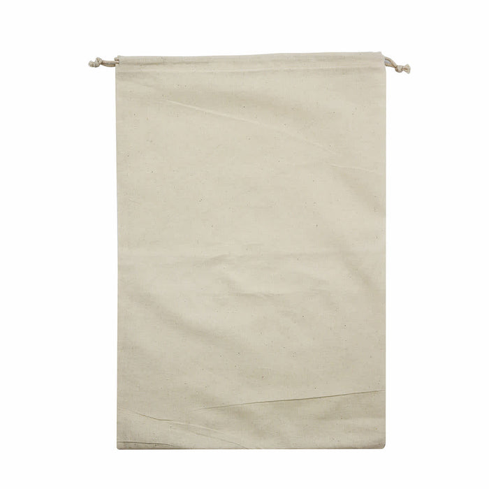 Christmas Ham Bag - A beige drawstring bag made of fabric, featuring a simple design with no visible logos or branding.