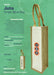 Jute Single Wine Bag - A jute wine bag in natural and cream colours with two handles and branding on the front.