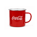 The Murray 500ml Mug - A drink bottle featuring a shiny red body with a silver rim and a handle, branded with a logo.