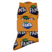 Magic Dress Socks - Bright orange socks featuring a repeated pattern with a logo design. The product is displayed with a branding card.