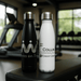 Classic 500ml Water Bottle - A drink bottle set featuring a black and a white stainless steel water bottle, each with a logo.