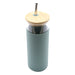 Sunrise Smoothie 500mL Tumbler - A drink bottle featuring a mint green body, bamboo lid, and stainless steel straw. It has a logo on the side.