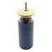 Sunrise Smoothie 500mL Tumbler - A drink bottle with a dark grey body, bamboo lid, and metal straw. It features a logo on the side.