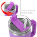 The Hippo 1.2L Mug - A drink bottle in purple featuring a twist enclosure for a straw and a clear lid. It has a handle for easy carrying.