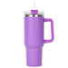 The Hippo 1.2L Mug - A drink bottle in a vibrant purple colour, featuring a transparent lid and a straw. Includes a handle for easy carrying.