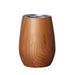 Ecograin Mirror Finish 230mL Calm Cup - A drink bottle in a wood finish with a stainless steel lid, featuring a logo on its surface.