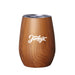 Ecograin Mirror Finish 230mL Calm Cup - A drink bottle with a wooden finish and a silver lid, featuring a logo on the front.