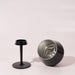 Shiraz Detachable Wine Glass - A black, detachable wine glass with a broad bowl and a separate stem. It features a logo on the base.