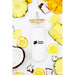 Sunrise Smoothie 500mL Tumbler - A drink bottle featuring a white design, a wooden lid, and a straw, surrounded by tropical fruit slices.