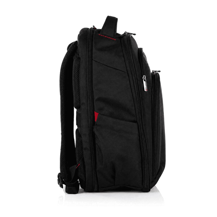 Samsonite Xenon 3.0 Backpack 31L - A black Samsonite Xenon 3.0 backpack with multiple zippered compartments and padded straps.