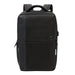Swissdigital Arosa Backpack - A black backpack with a sleek design, featuring a front pocket and a handle on top. It has a branding logo.