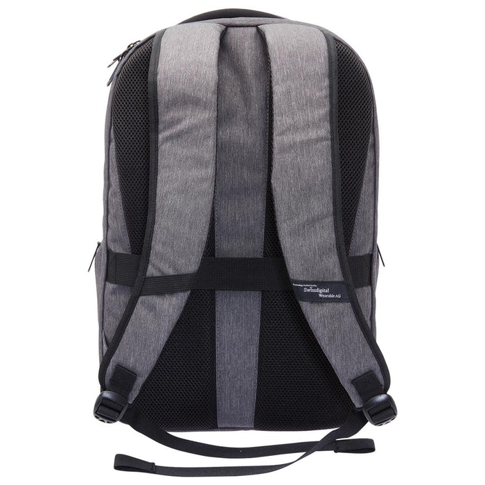 Swissdigital Commander Backpack - A grey Swissdigital Commander Backpack featuring padded, breathable straps and a sleek design.