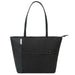 Swissdigital Arosa Tote Bag - A tote bag in dark grey with a sleek design, featuring a pocket and a logo. The bag has two long handles.