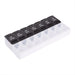 Recycled AM/PM Pill Case - A black and white recycled AM/PM pill case with a transparent base and labelled compartments for each day.