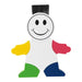 Little Guy Highlighter - A smiling, cartoonish character highlighter featuring yellow, red, green, and blue limbs. It has a brush-like top.