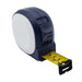 Marloo 7.5M Tape Measure - A navy and white 7.5M tape measure with a yellow measuring tape and a metal clip. It features a branding logo.