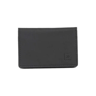 Thread Bifold Wallet - A black bifold wallet with a simple design and stitching, featuring a small logo on the front.