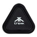 Trekk Outdoor Speaker & Wireless Powerbank - A triangular black speaker with a logo, featuring a sleek design suitable for outdoor use.