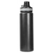 Trekk Chug or Sip Double Wall Bottle - 800ml - A drink bottle in matte black with a grey band, featuring a screw-on lid and a logo.