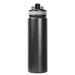 Trekk Chug or Sip Double Wall Bottle - 800ml - A drink bottle in black with a silver lid and a logo on its surface. It has a double wall design and holds 800ml.