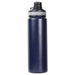 Trekk Chug or Sip Double Wall Bottle - 800ml - A drink bottle in navy blue with a grey cap and a built-in straw, featuring a logo on the side.