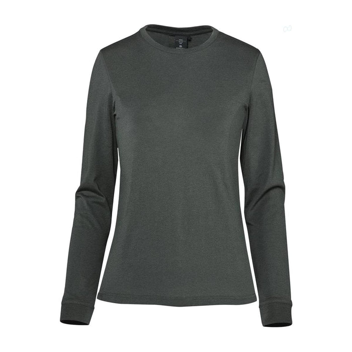 Women's Settebello L/S Tee - A women's long sleeve tee in dark green, featuring a simple design and a logo.
