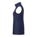 Women's Telluride Lightweight Packable Insulated Puffer Vest - A lightweight navy puffer vest with a zip fastening and side pockets, featuring a logo on the fabric.