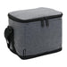 Tirano 6 Pack Cooler - A grey cooler bag with a zip closure and a sturdy handle for easy carrying. Features a logo on the side.