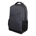 Tirano Laptop Backpack - A black and grey laptop backpack with a zipper closure and side mesh pockets. It features a logo on the front.