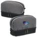 Tirano Toiletry Bag - A grey toiletry bag with a black base, featuring a logo on the front. It has dual zip compartments.