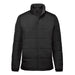 Men's Sierra Thermal Jacket - A black puffer jacket with a high collar and zip front, featuring a logo on the chest.