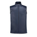 Men's Cascadia Thermal Vest - A navy thermal vest with a high collar and front zip, featuring a logo. Suitable for layering.