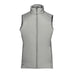 Women's Cascadia Thermal Vest - A light grey women's thermal vest with a high collar and front zip, featuring a branding logo.