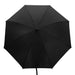 York Umbrella - A black umbrella featuring a simple design and a logo on the handle.