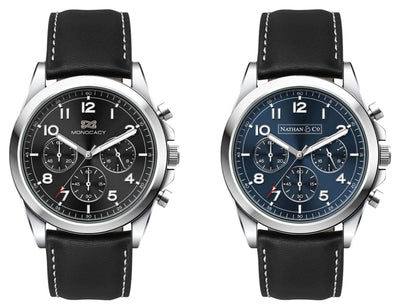 Chrono Unisex Watch, Leather Strap