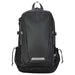Deluge BackPack - A sleek black backpack with mesh side pockets and a branding logo. Features multiple zippered compartments.