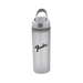 The Bondi 700ml Drinking Bottle - A drink bottle in silver with a grey lid and a carry handle, featuring a logo on the front.