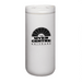 The Siena 450ml Vacuum Tumbler - A drink bottle in white with a black logo, featuring a sleek vacuum design. Ideal for keeping beverages at temperature.