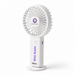 Hybrid Fan - A portable fan in white with a round design and a logo on the handle.