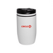 The Roamer 300ml Vacuum Cup - A drink bottle in white with a black lid and a logo on the front.
